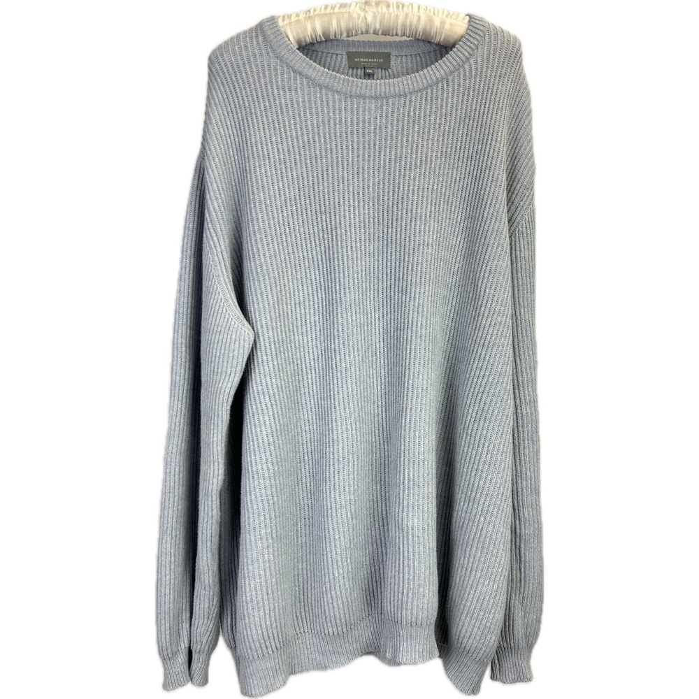 Neiman Marcus Baby Blue Men’s Cotton Sweater Made in Italy Size XXL